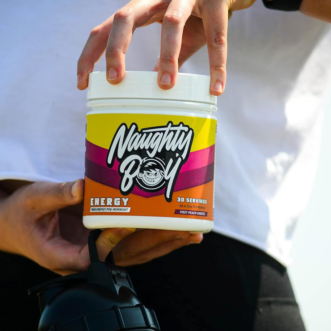 Naughty Boy Energy 390g Fizzy Peach Sweets