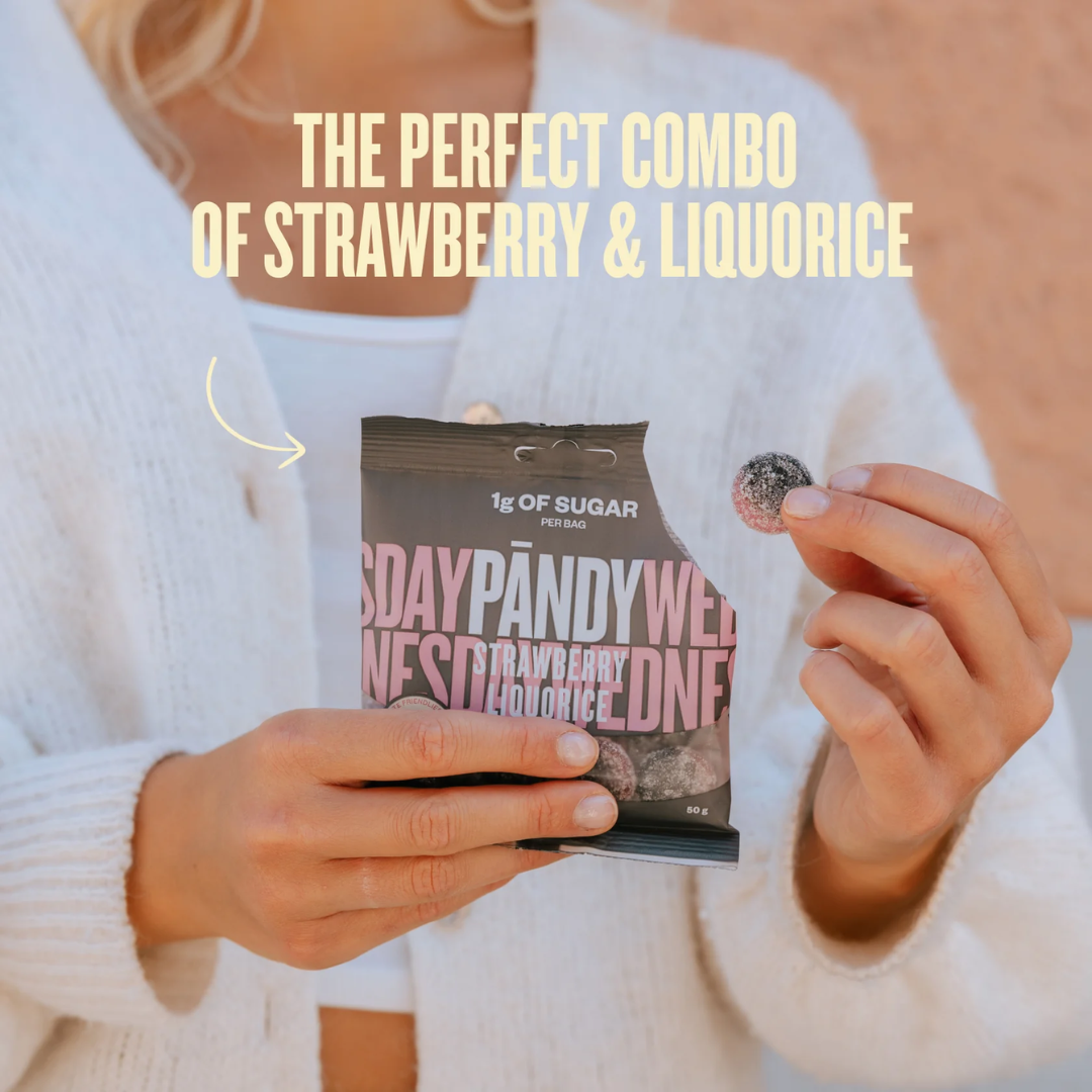 PANDY Candy 14x50g Strawberry Liquorice