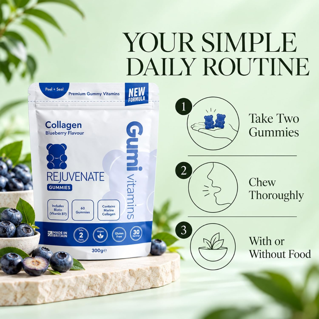 Gumi Vitamins REJUVENATE - Collagen Gummies 300g Blueberry