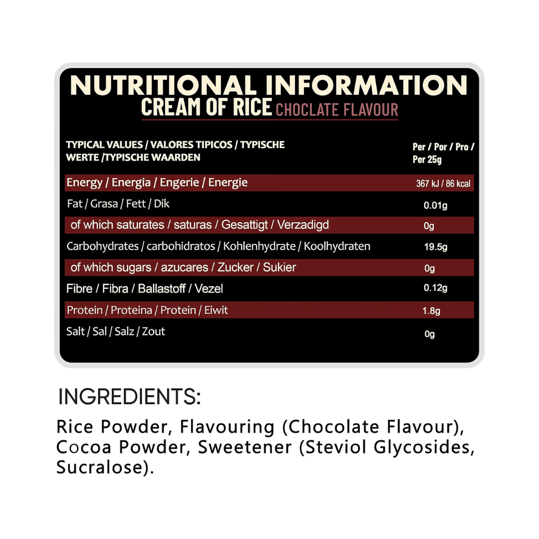 NXT Nutrition Cream of Rice 2kg Chocolate Cream