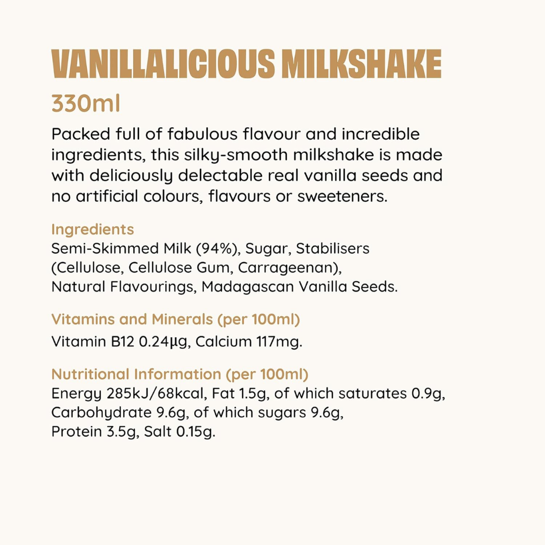 Shaken Udder Milkshake 8x330ml Vanillalicious