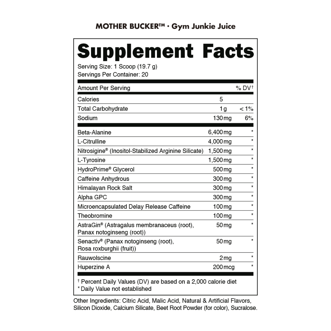 Bucked Up Mother Bucker 400g Gym-Junkie Juice