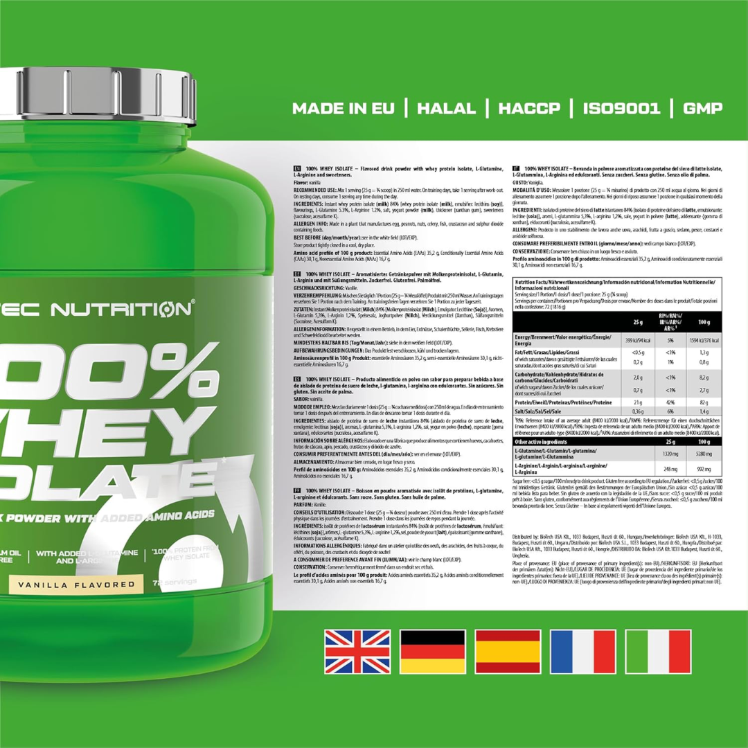Scitec Nutrition 100% Whey Isolate 1816g Vanilla
