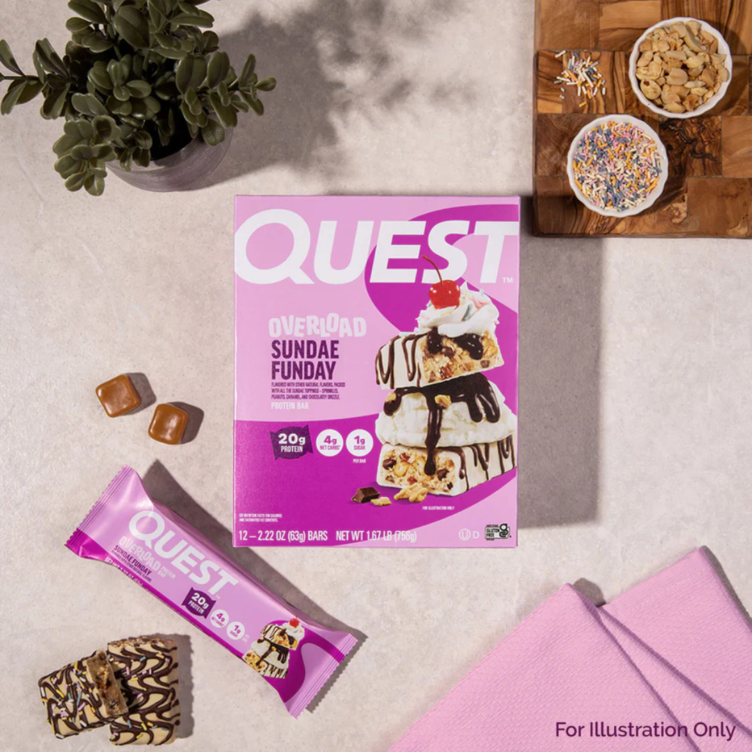 Quest Nutrition Overload Protein Bar 12x60g Sundae Funday