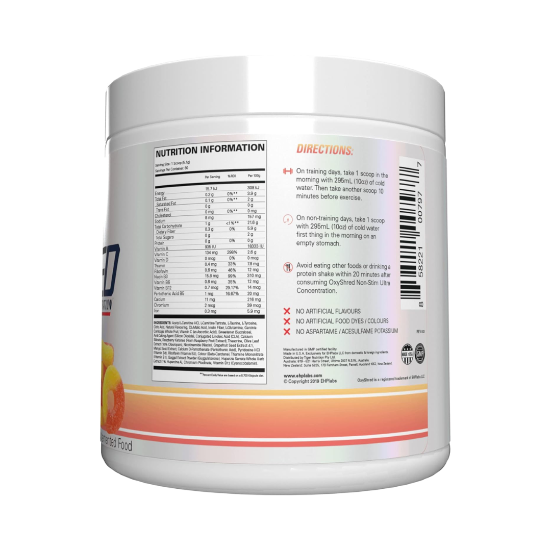 EHP Labs OxyShred Non-Stim 380g Kiss My Peach