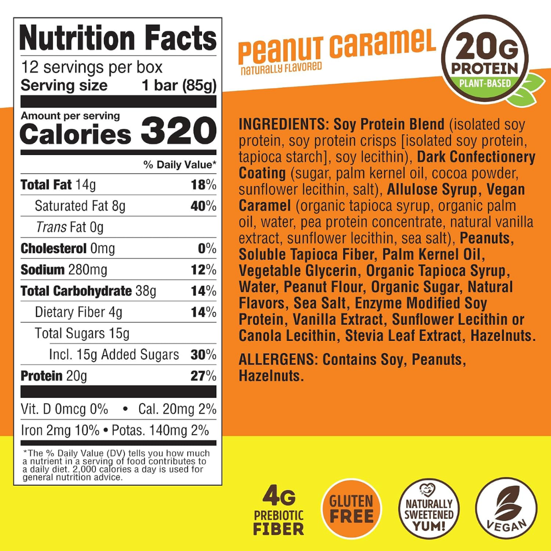 Lenny & Larrys Protein Candy Bar 12x85g Peanut Caramel