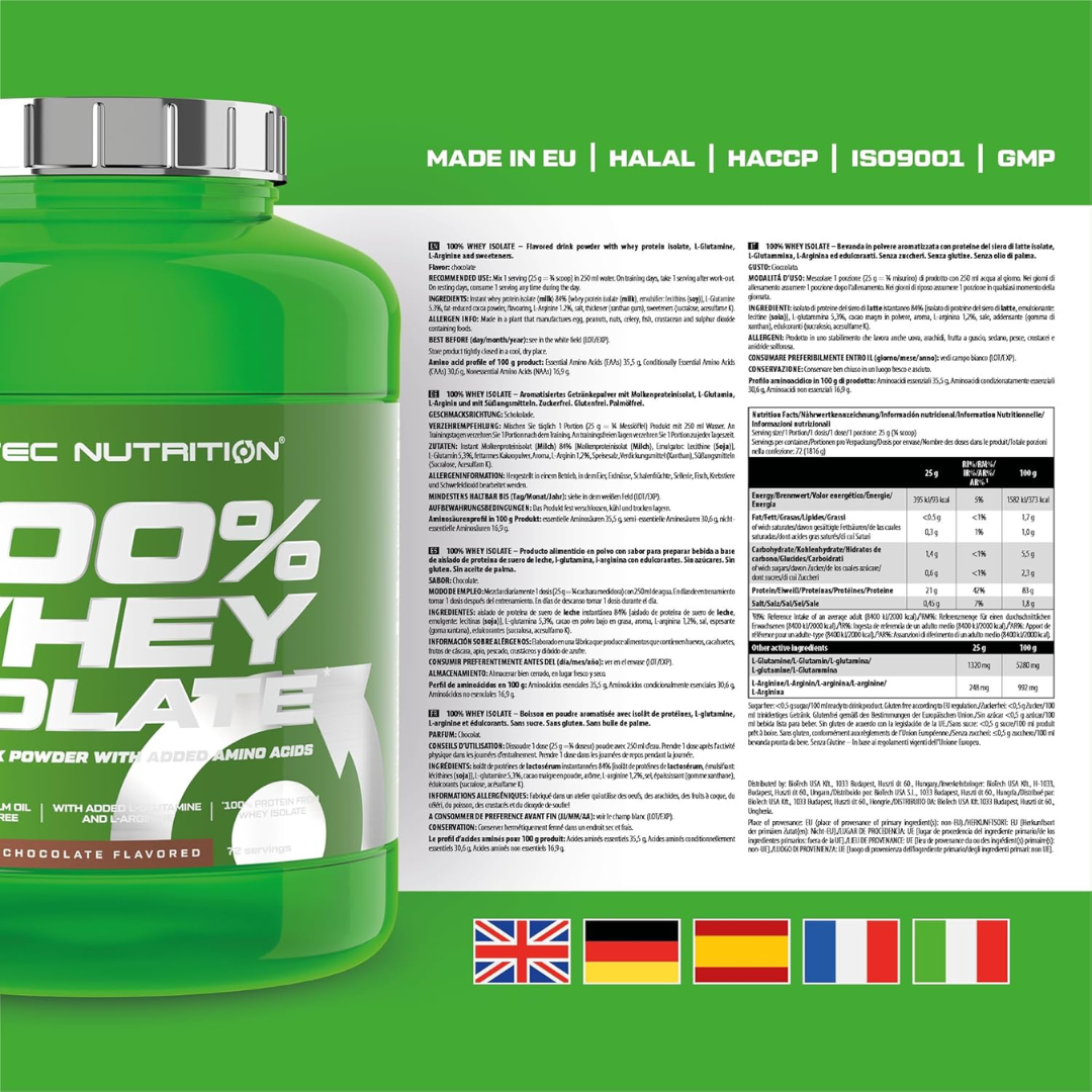 Scitec Nutrition 100% Whey Isolate 1816g Chocolate