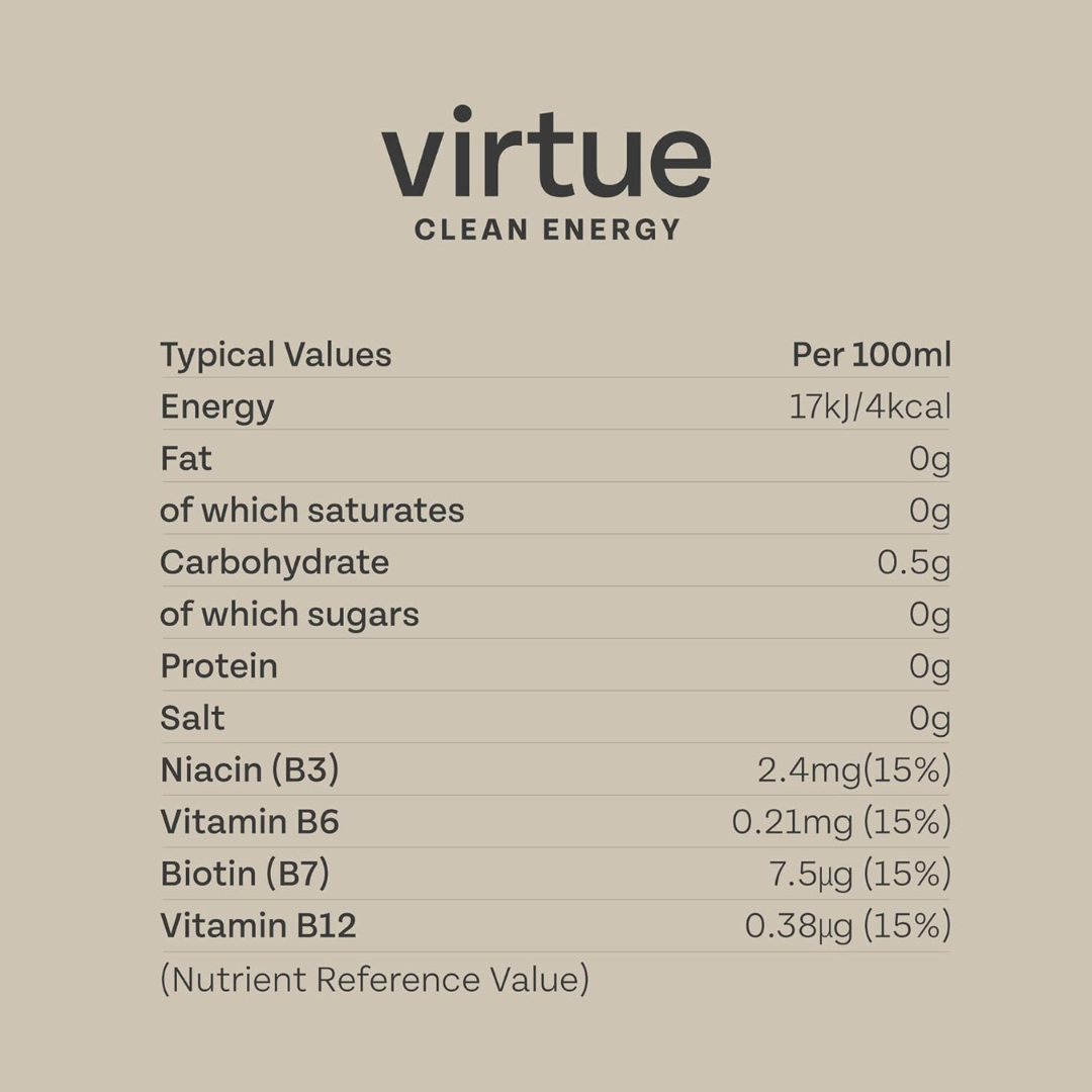 Virtue Clean Energy Yerba Mate 12x250ml Strawberry and Lime