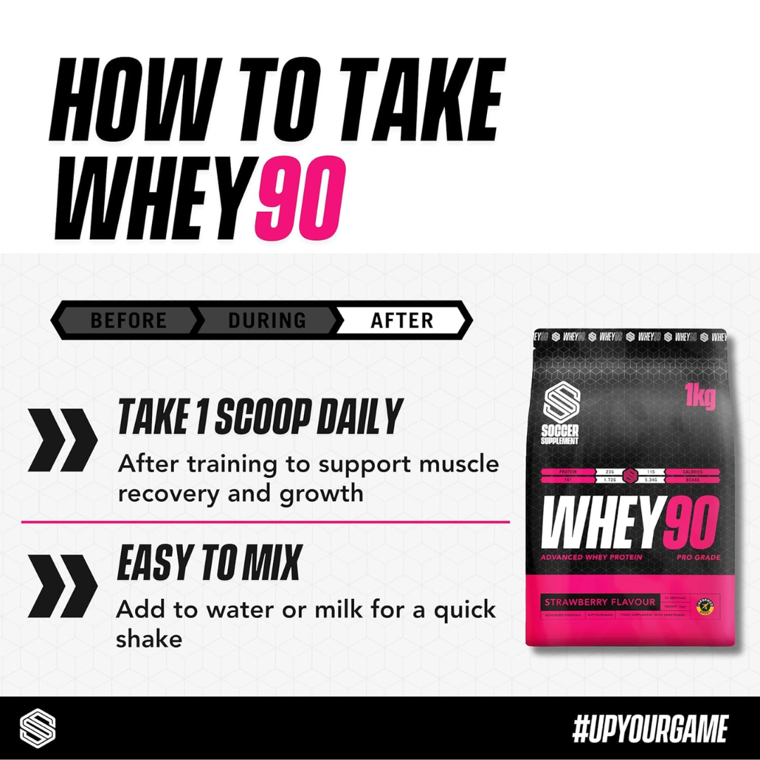 Soccer Supplement Whey90 1kg Strawberry