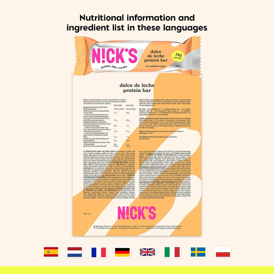NICK'S Protein Bar 12x50g Dulce De Leche