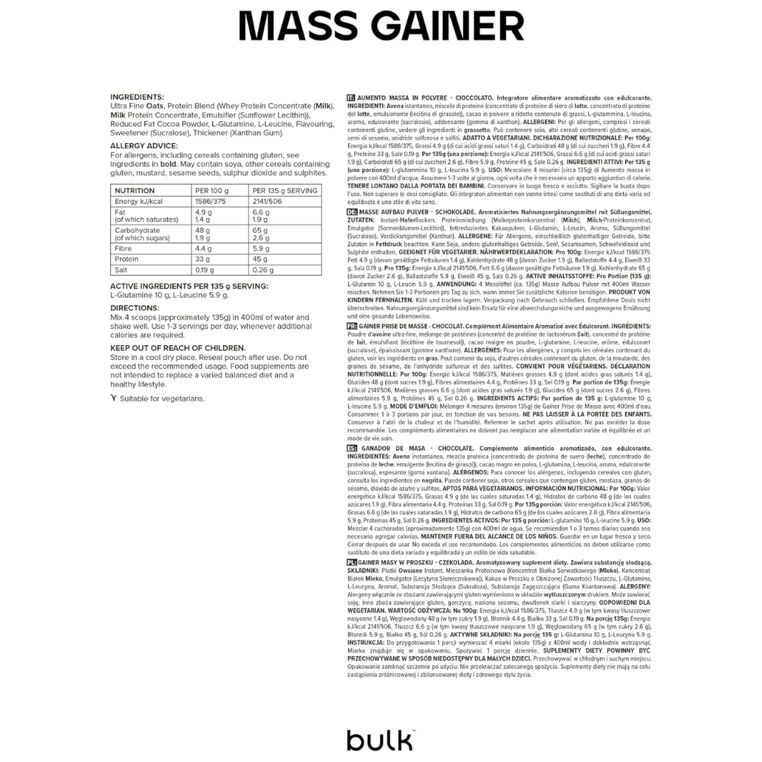 Bulk Complete Mass 5kg Chocolate
