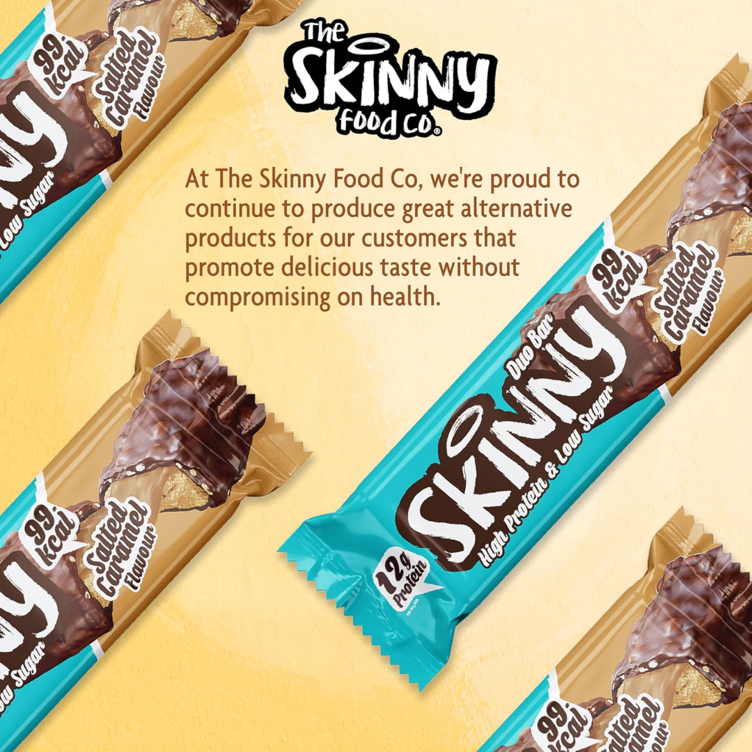 The Skinny Food Co Skinny Duo Bar 12x60g Salted Caramel