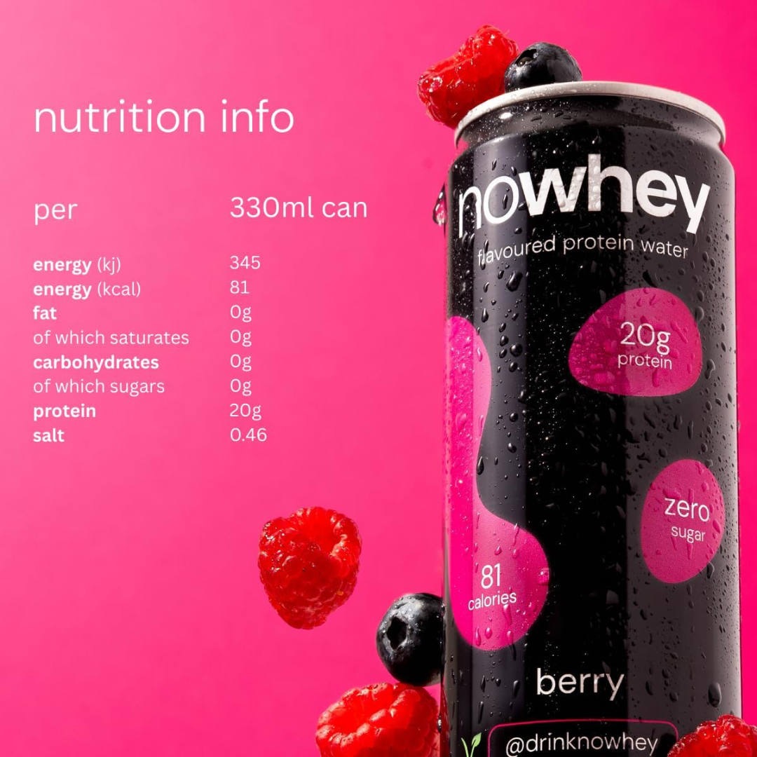 NoWhey Flavoured Protein Water 12x330ml Berry