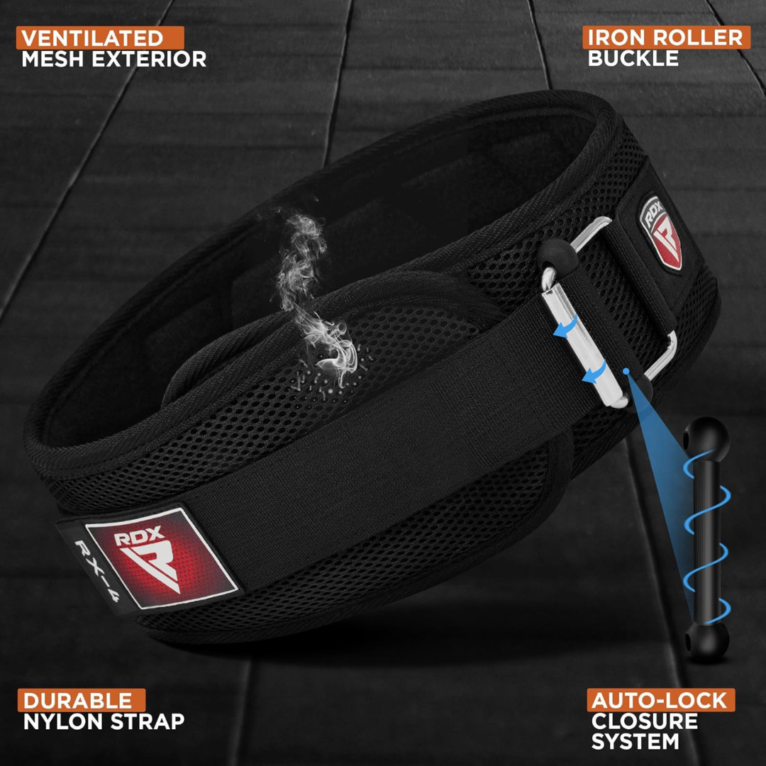 RDX Weight Lifting Belt Eva Curve Rx4 S Black