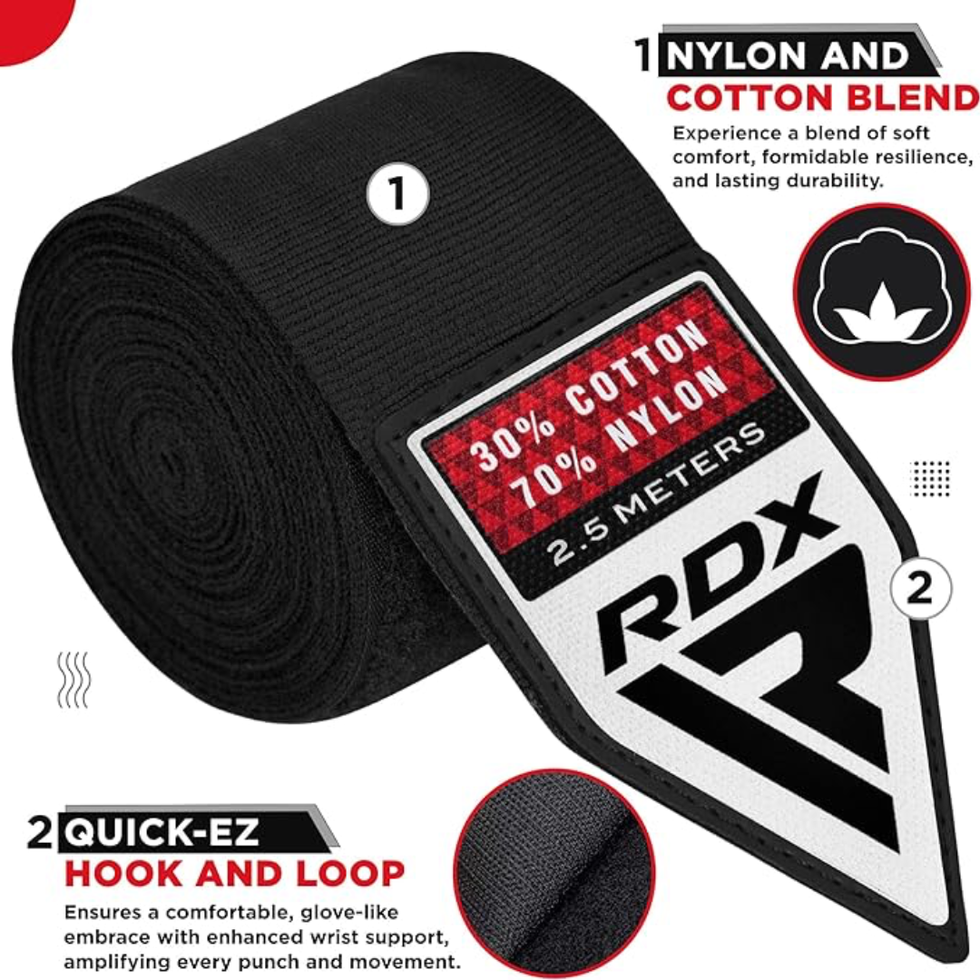 RDX Hand Wraps 2.5 Meter Black