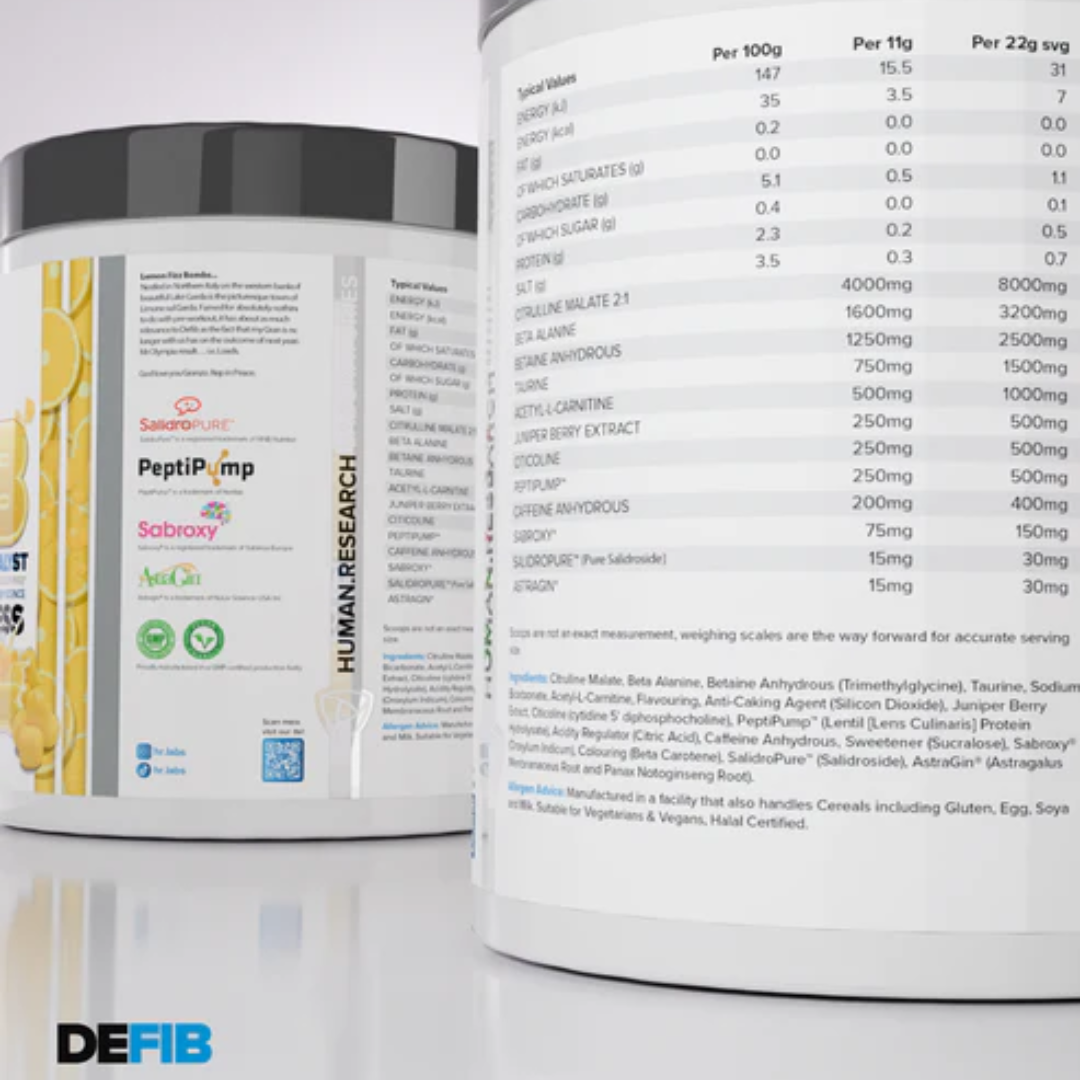 HR Labs DEFIB 440g Lemon Fizz Bombs