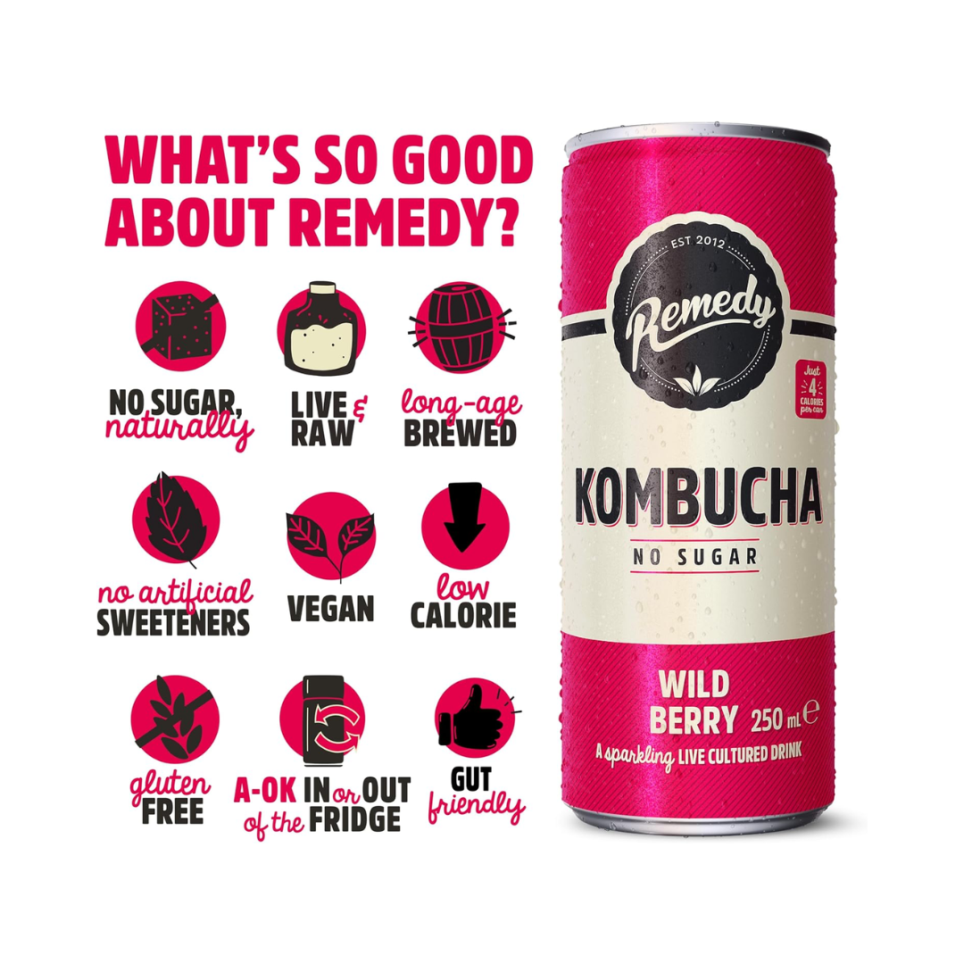 Remedy Kombucha 12x250ml Wild Berry
