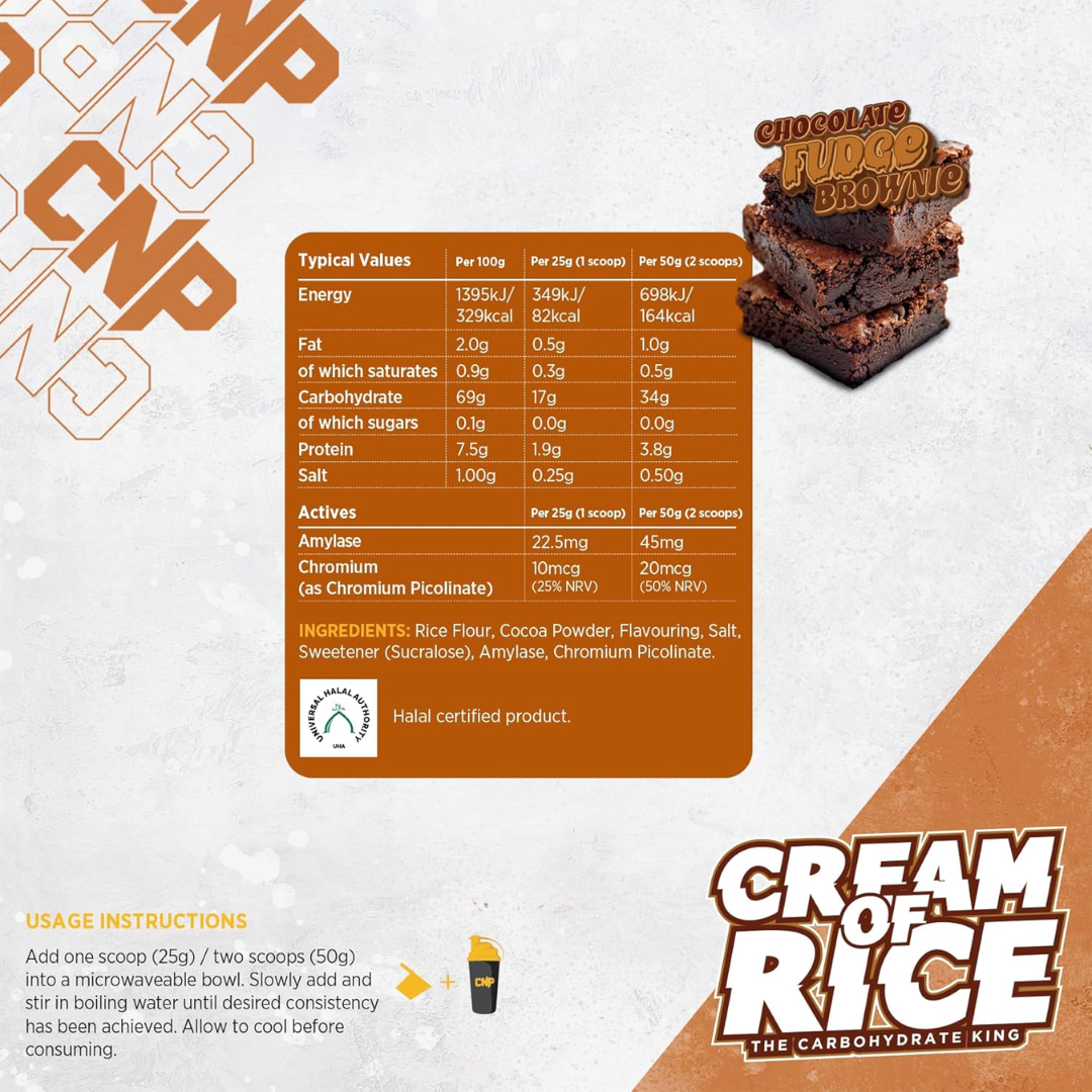 CNP Cream of Rice 2kg Fudge Brownie