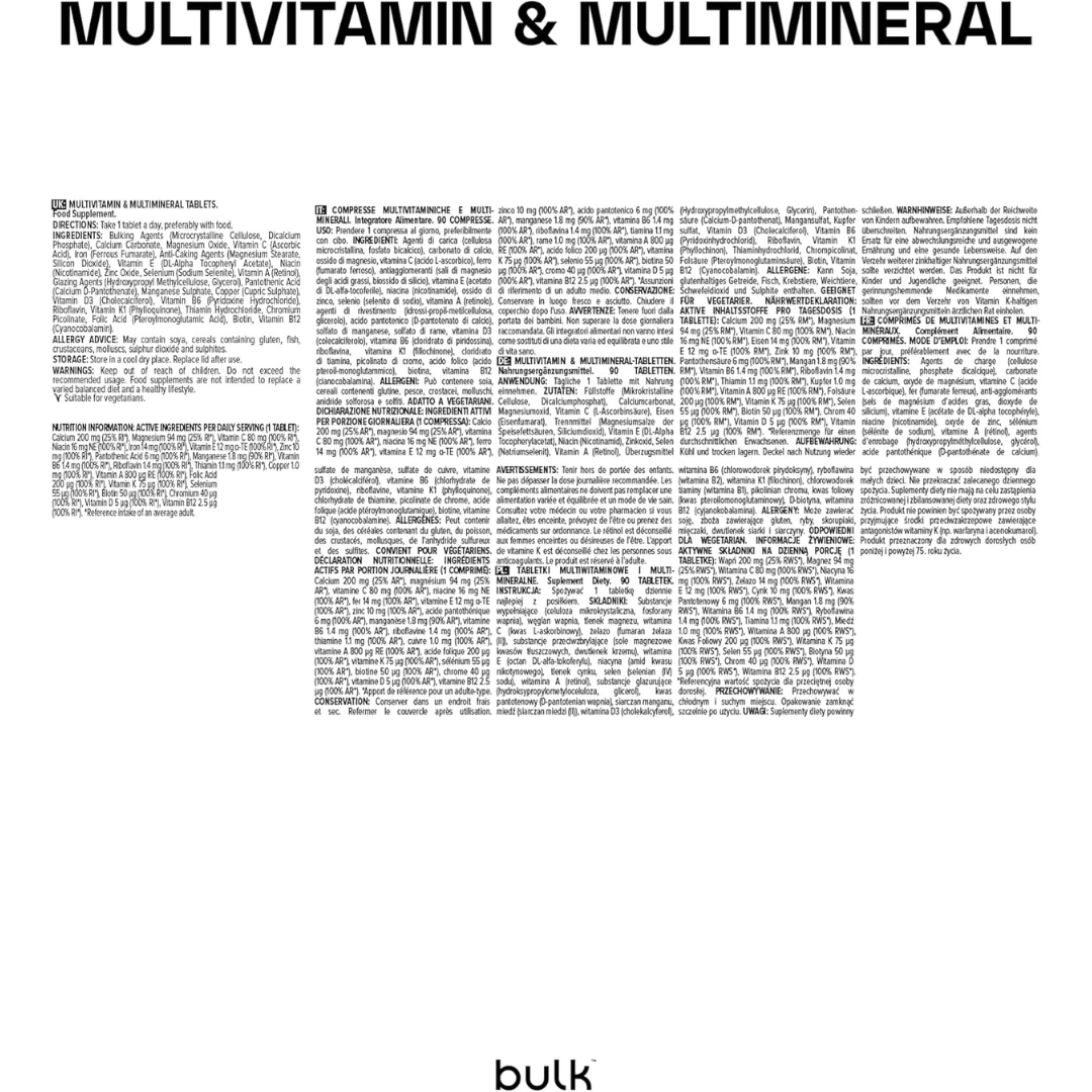 Bulk Multivitamin & Multimineral 30 Tabs