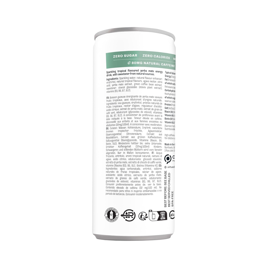 Virtue Clean Energy Yerba Mate 12x250ml Tropical