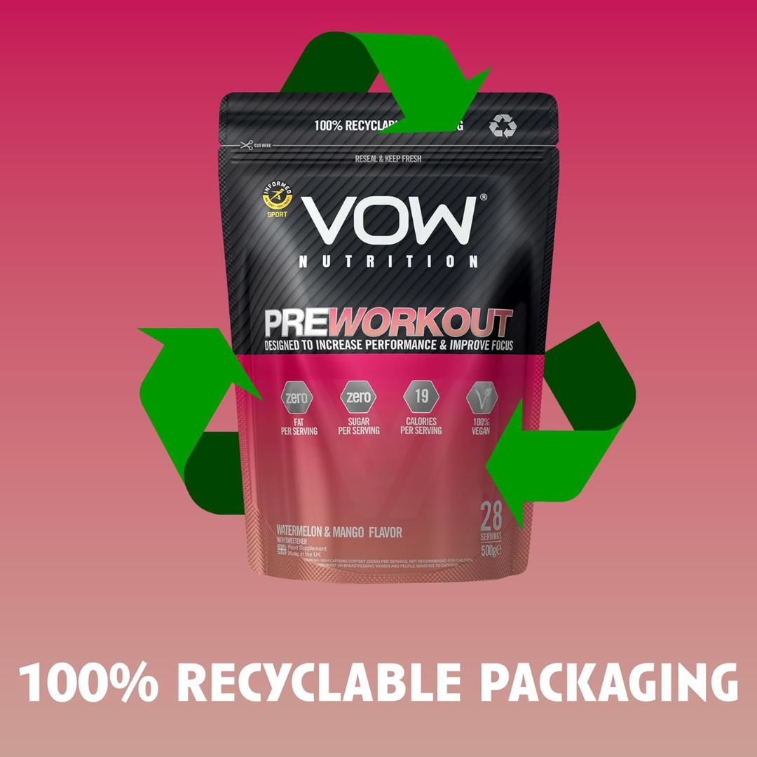 VOW Nutrition Pre Workout 500g Watermelon & Mango