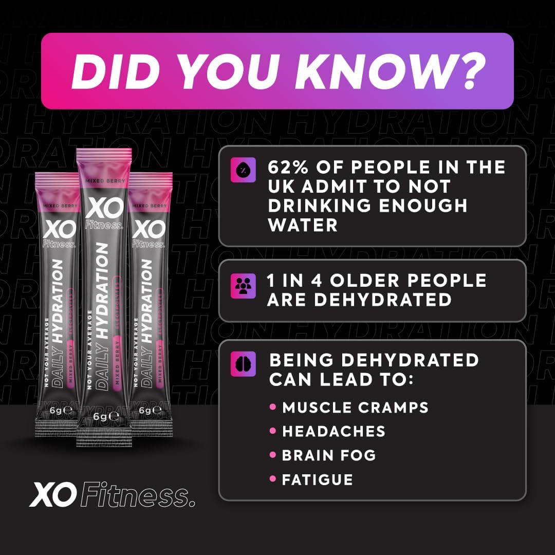 XO Fitness Hydration Sachet 28x6g Mixed Berry