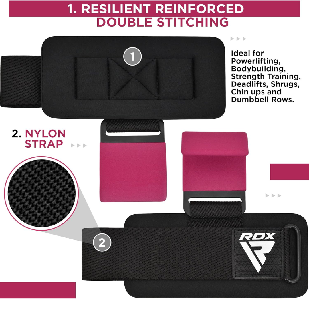 RDX Gym Hook Strap Plus Pink