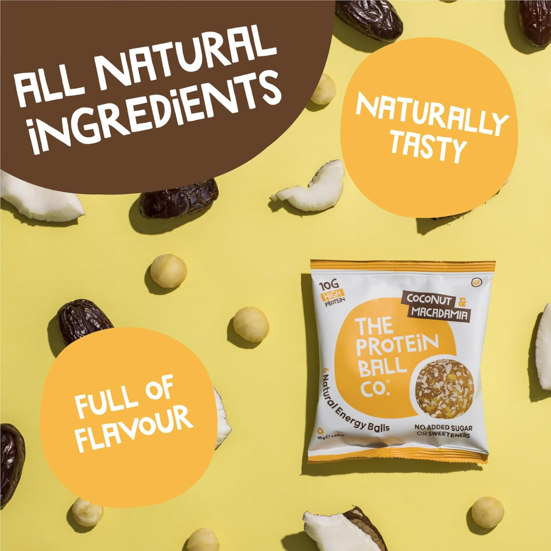 The Protein Ball Co Whey Protein Balls 10x45g Coconut & Macadamia