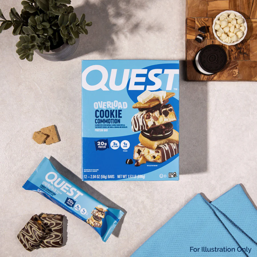 Quest Nutrition Overload Protein Bar 12x60g Cookie Commotion