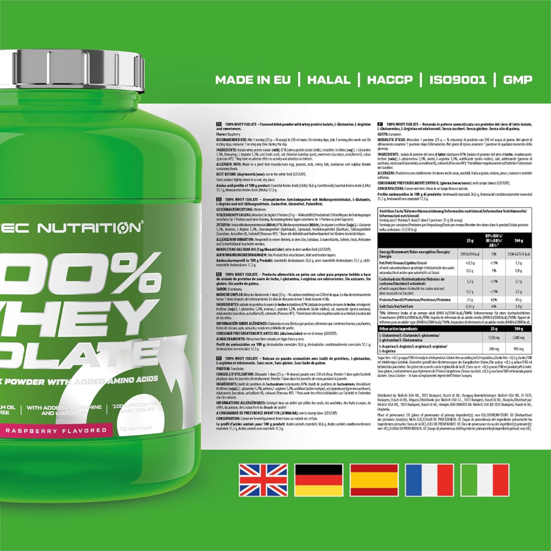 Scitec Nutrition 100% Whey Isolate 1816g Raspberry