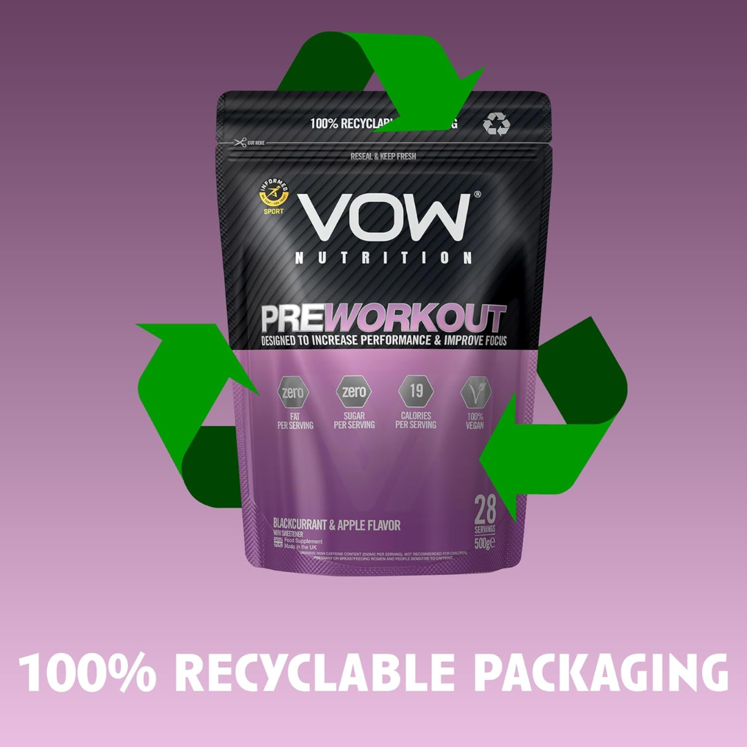 VOW Nutrition Pre Workout 500g Blackcurrant & Apple