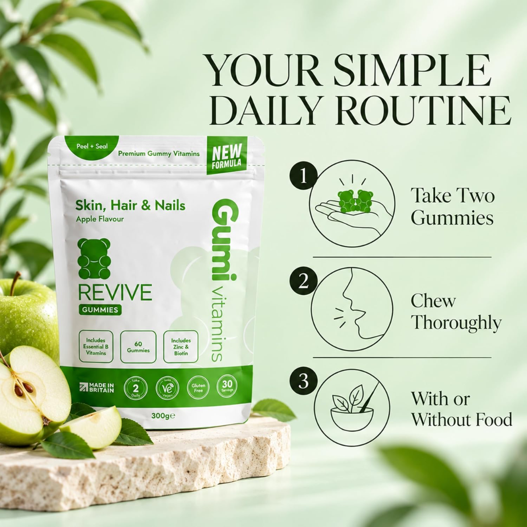 Gumi Vitamins REVIVE - Skin, Hair & Nails Gummies 300g Apple