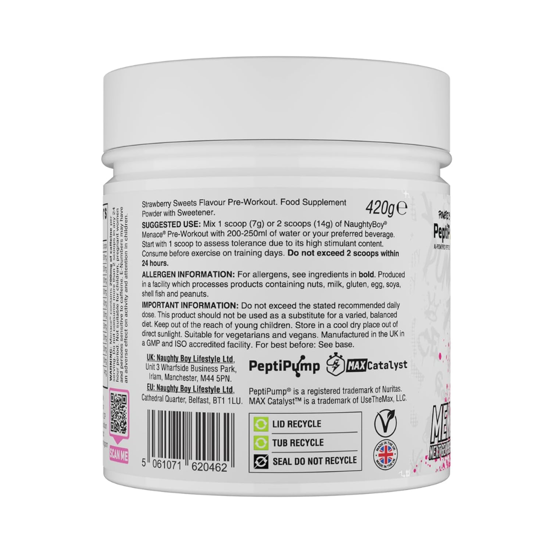 Naughty Boy Menace V2 420g Strawberry Sweets 60 Servings