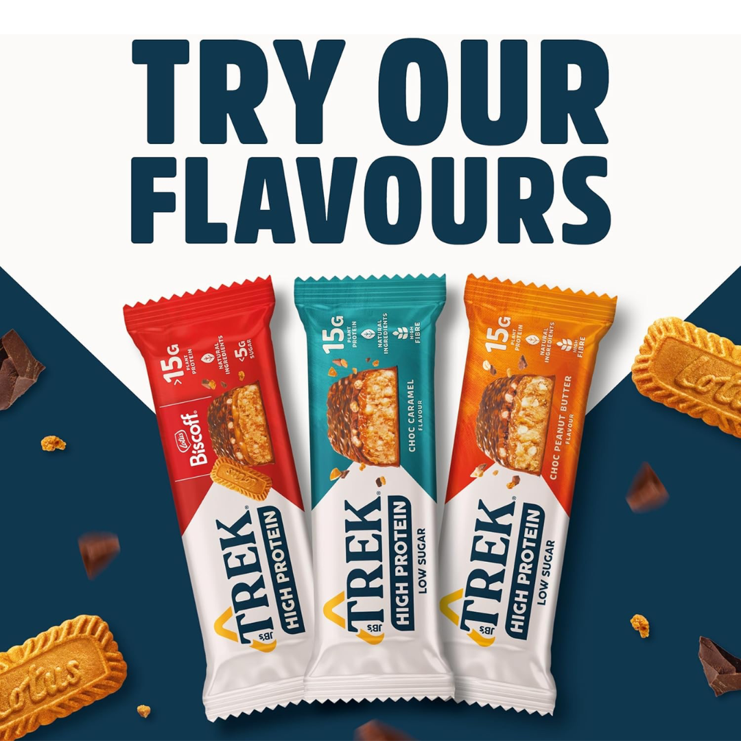 Trek High Protein Low Sugar 12x55g Biscoff