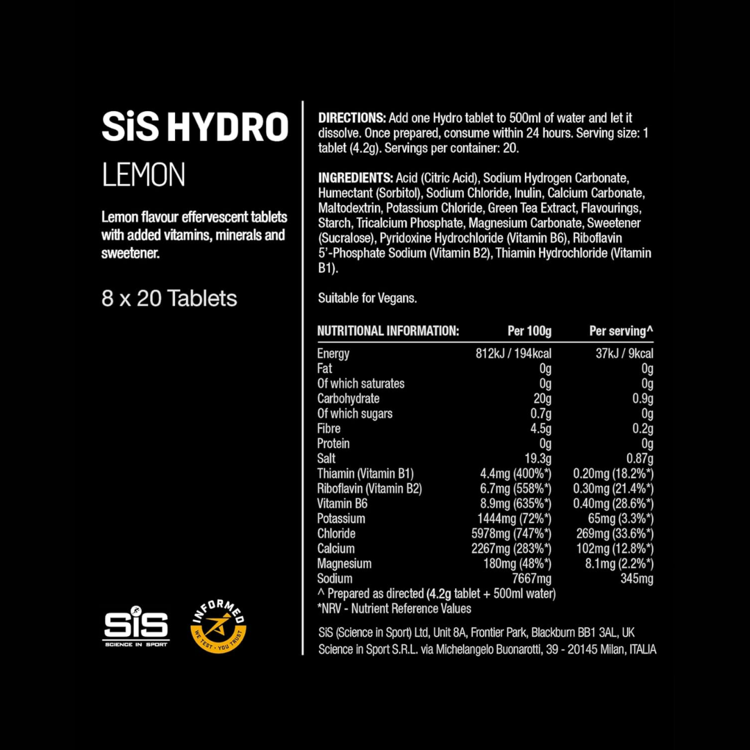 SIS HYDRO 8x20 Tabs Lemon