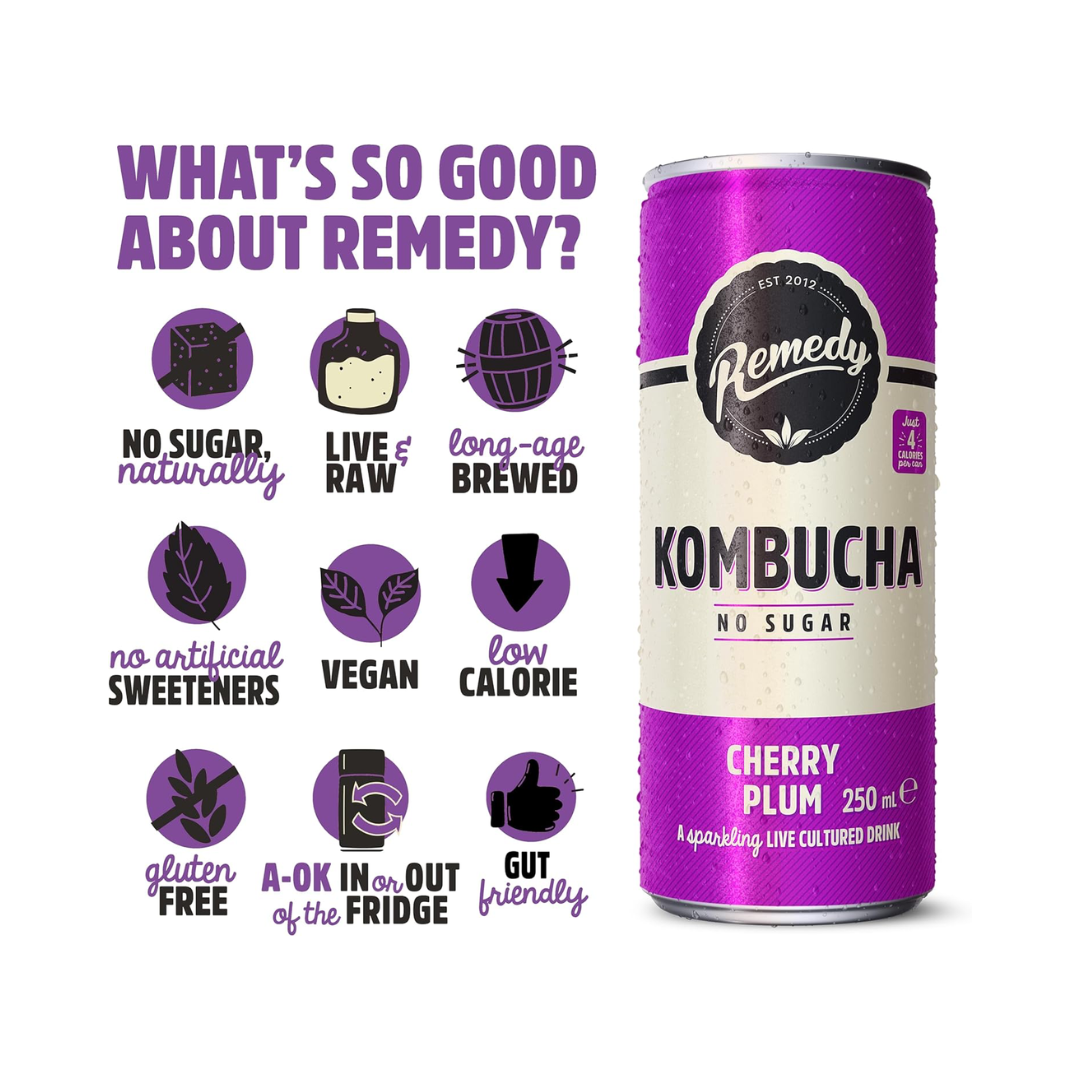 Remedy Kombucha 12x250ml Cherry Plumb