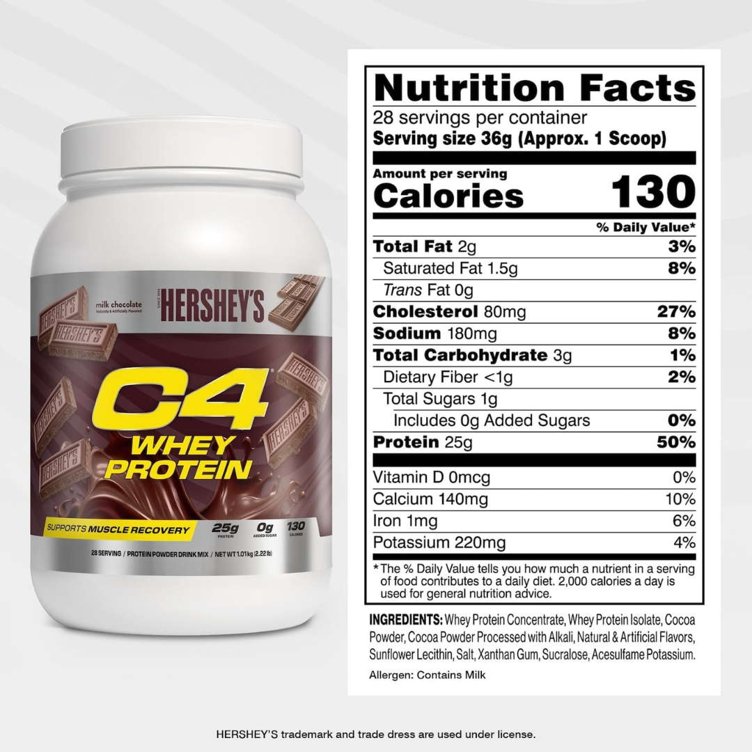 Cellucor C4 Whey Protein 22 Servings - Hersheys Milk Choc