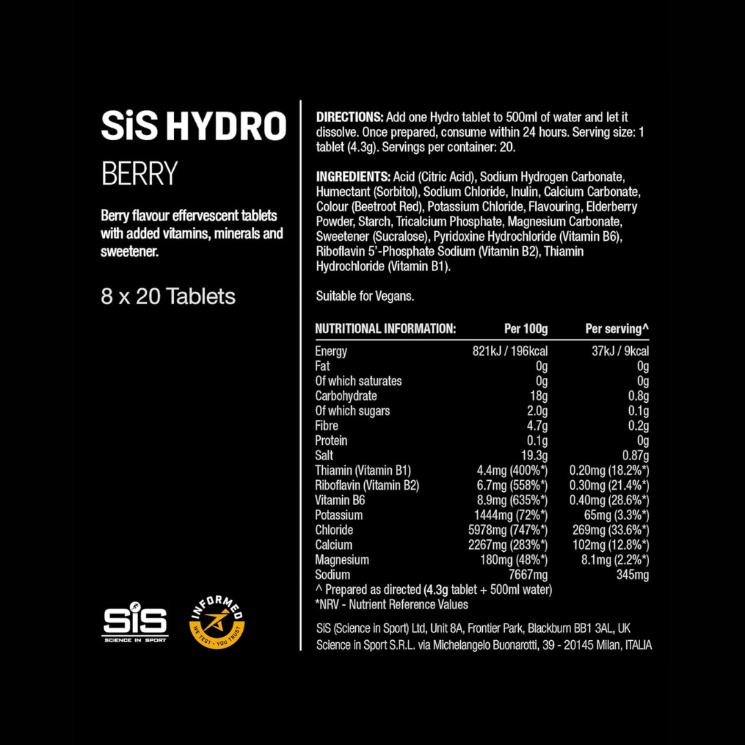 SIS HYDRO 8x20 Tabs Berry