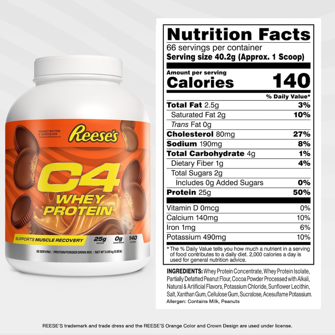 Cellucor C4 Whey Protein 46 Servings - Reeces Peanut Butter Cup