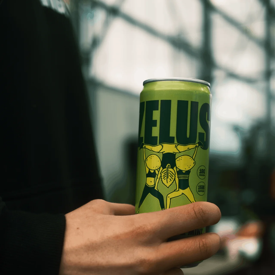 ZELUS Protein Energy Soda 12x330ml Lemon, Lime & Mint