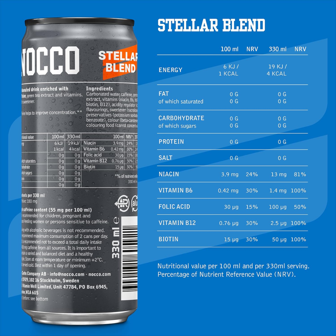 NOCCO Focus 12x330ml - Stellar Blend
