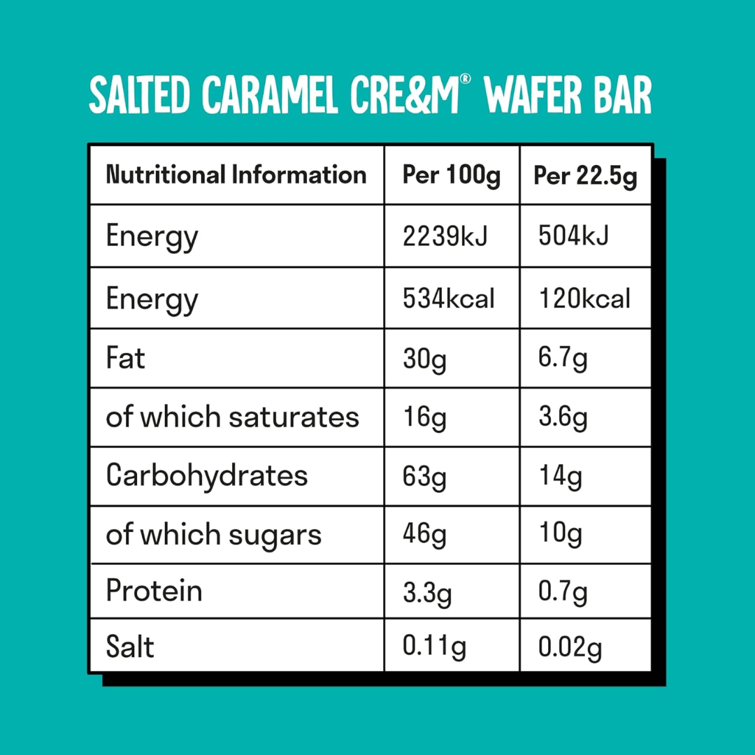 LoveRaw Vegan Cre&m Filled Wafer Bar 12x43g Salted Caramel
