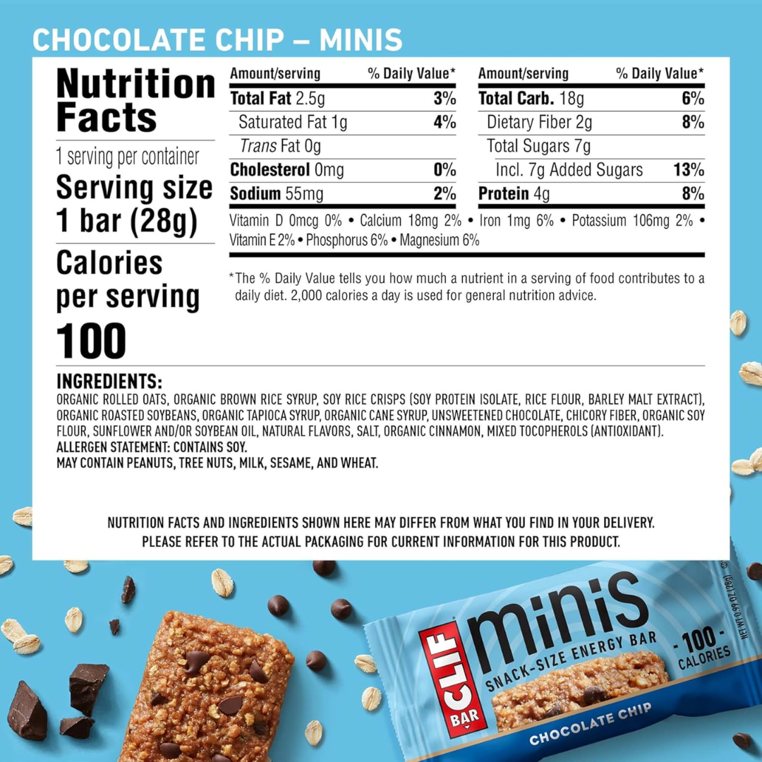 CLIF Bar Mini 10x28g Chocolate Chip