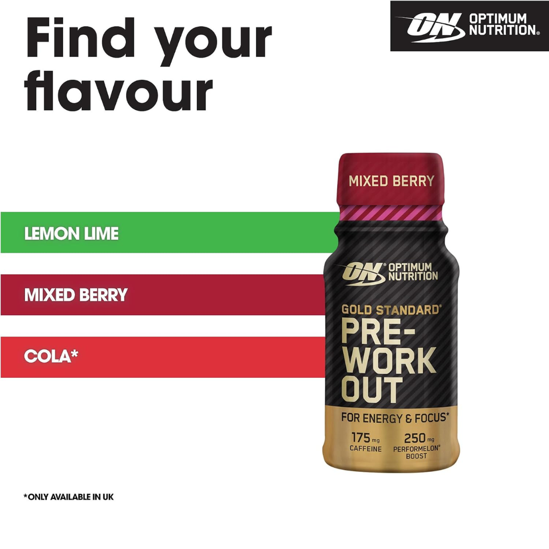 Optimum Nutrition Gold Standard Pre-Workout Shot 60ml Mixed Berry