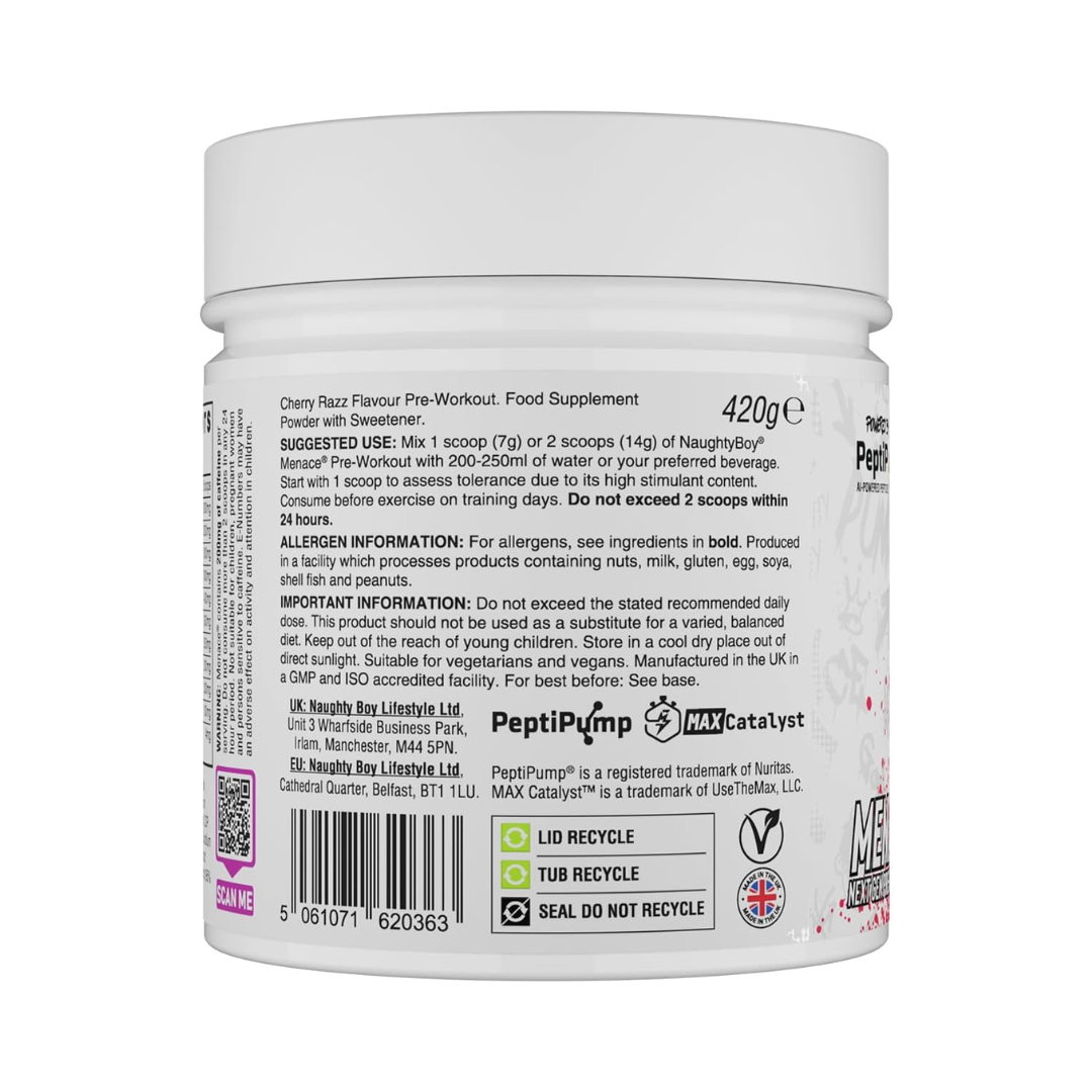 Naughty Boy Menace V2 420g Cherry Razz 60 Servings