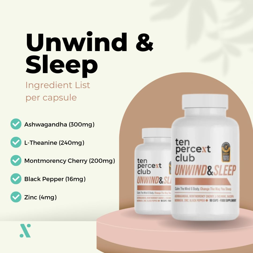The Ten Percent Club Unwind and Sleep 90 Caps