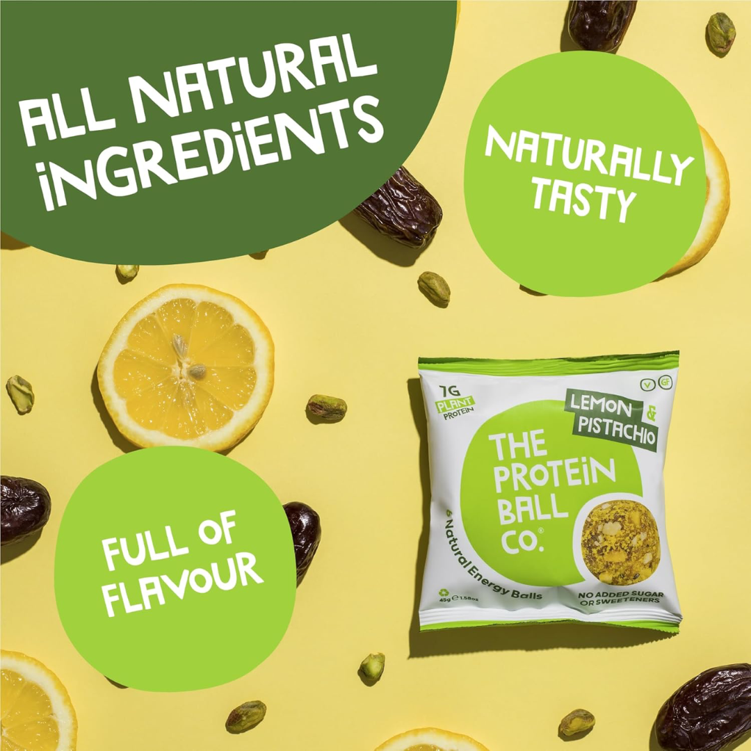 The Protein Ball Co Vegan Protein Balls 10x45g Lemon & Pistachio