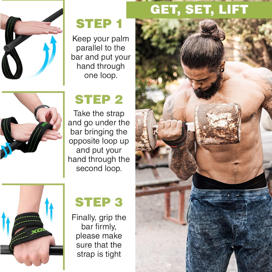 RDX Gym Lifting Cotton 8 Straps S Army Green