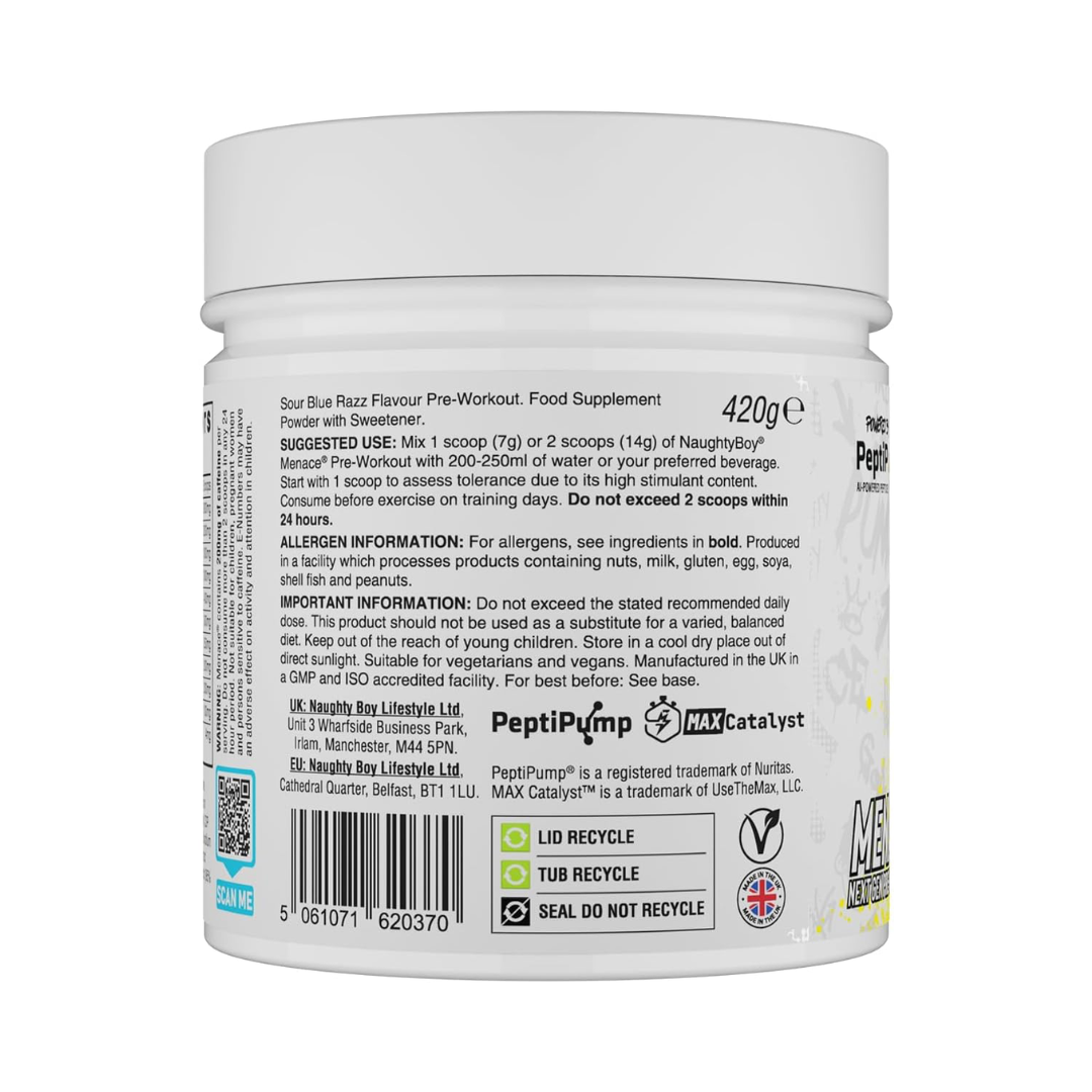 Naughty Boy Menace V2 420g Sour Blue Razz 60 Servings