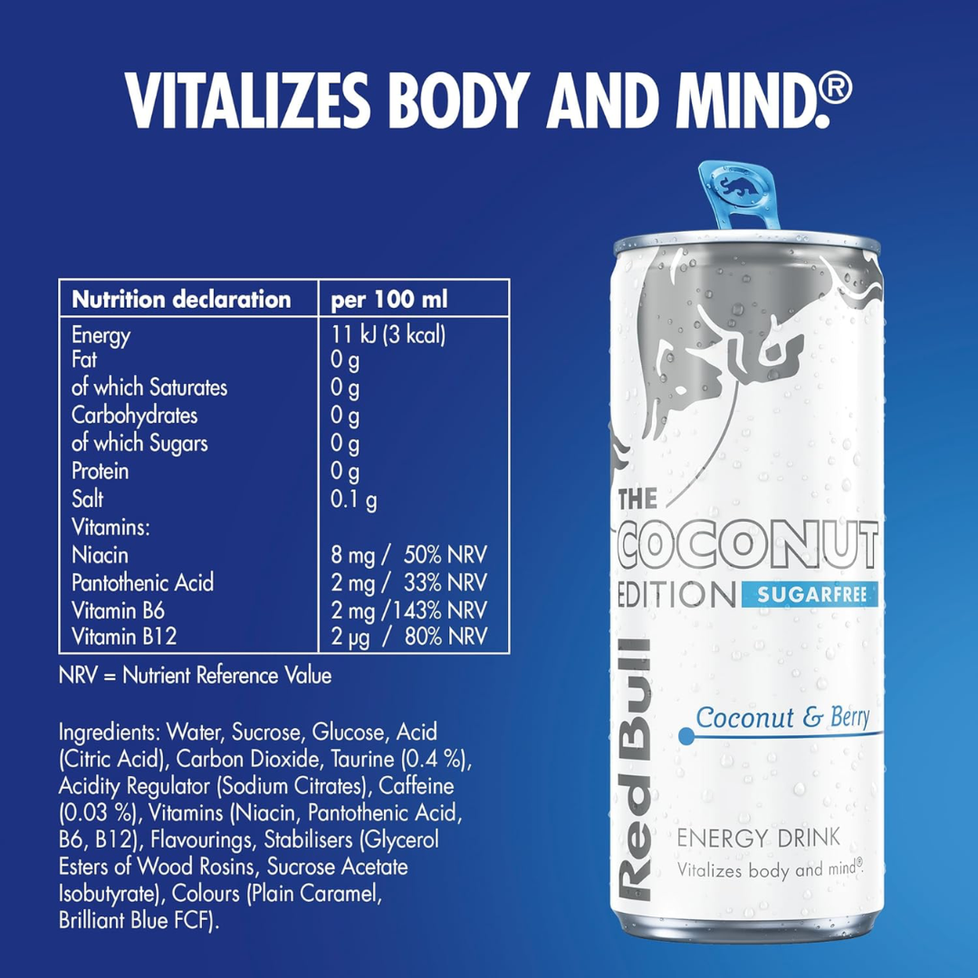 Red Bull Sugar Free 12x355ml Coconut & Berry